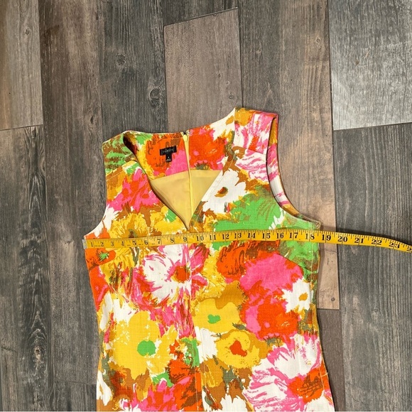 Talbots Colorful Floral Watercolor Print V-Neck Shift Dress Lined Size 8 Spring - Picture 6 of 12